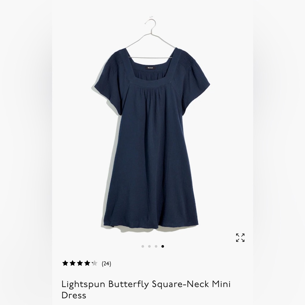 Lightspun Butterfly Square-Neck Mini Dress in Dark Baltic Sz XXS